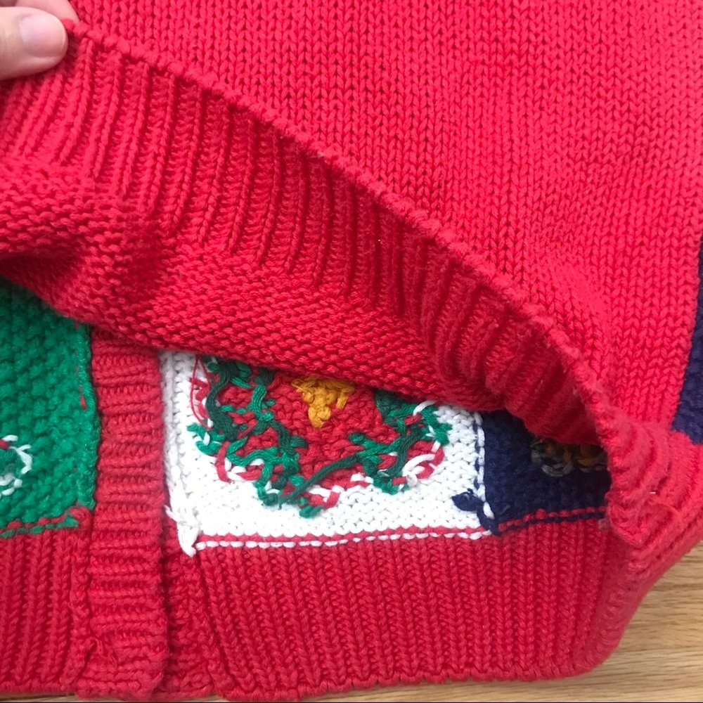 Vintage Christmas Cardigan Knitted by Hand - Picture 11 of 12
